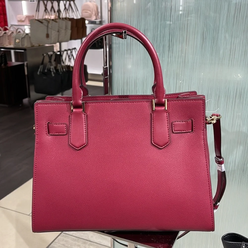 MICHAEL KORS HAMILTON MEDIUM SATCHEL Dark Cherry COLOR - Picture 10 of 16